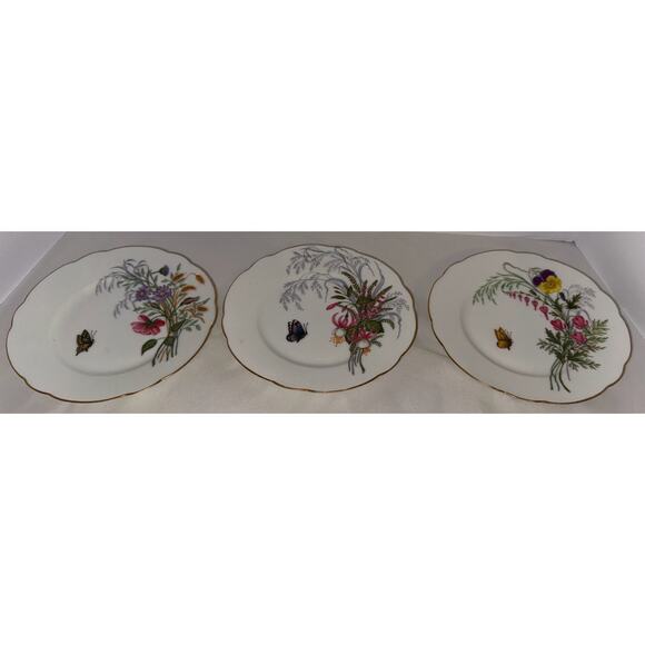 HAVILAND & CO Other - Vintage Haviland & Co M.B. China Plates Floral Butterfly Design Fine Porcelain